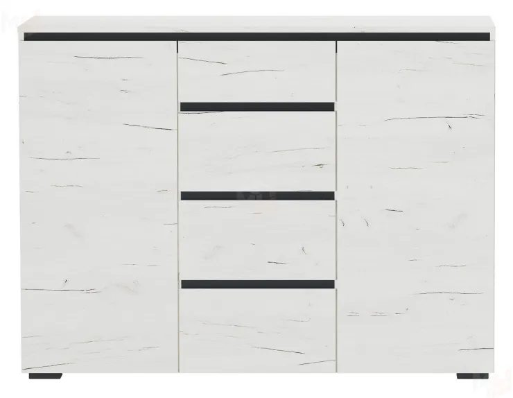 Комод  ГРЕТТА 2С4Я Крафт белый-Антрацит