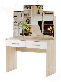 Столик туалетный  Беатрис Дуб Сонома-Белый глянец