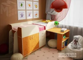 Кровать детская с выдвижным столом Фанки Кидз 10