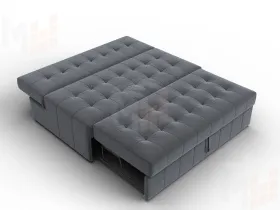 Диван прямой Лига-107 (140) ( SEVEN 17 серый )