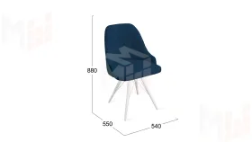 Стул Гранд К3 Белый матовый, Велюр Confetti Blue