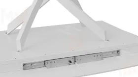 Стол обеденный раздвижной Манхеттен Т1 Белый муар, Стекло матовое белое