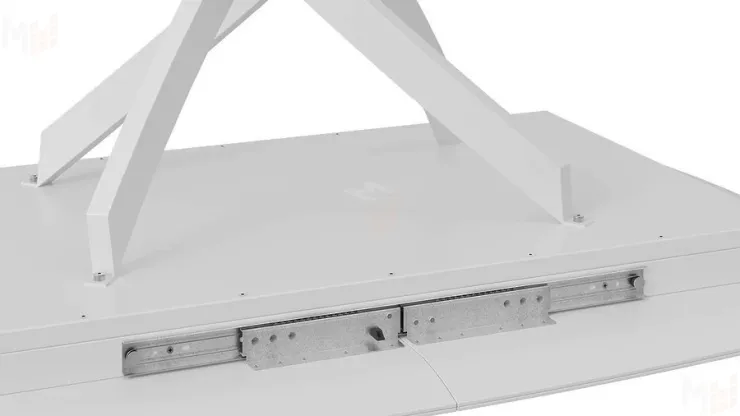 Стол обеденный раздвижной Манхеттен Т1 Белый муар, Стекло матовое белое