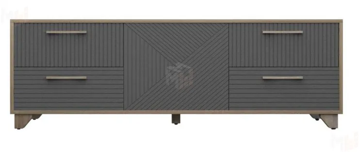 Тумба под ТВ Копенгаген с дверцей (дуб самдал/серый графит)