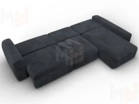 Диван угловой Лига-066 НПБ Лонг угол правый ( TOWER 11 темно-серый )