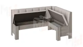 Скамья угловая Ганновер Дуб Сонома трюфель, Рогожка Capri Бежевая