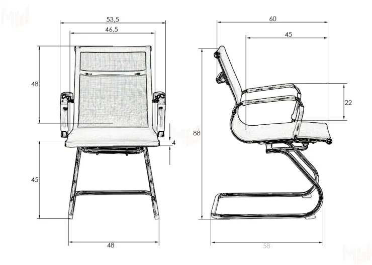 Офисное кресло для посетителей DOBRIN CODY MESH (бежевый (22039))