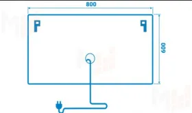 Зеркало с LED подсветкой Elegant 800х600