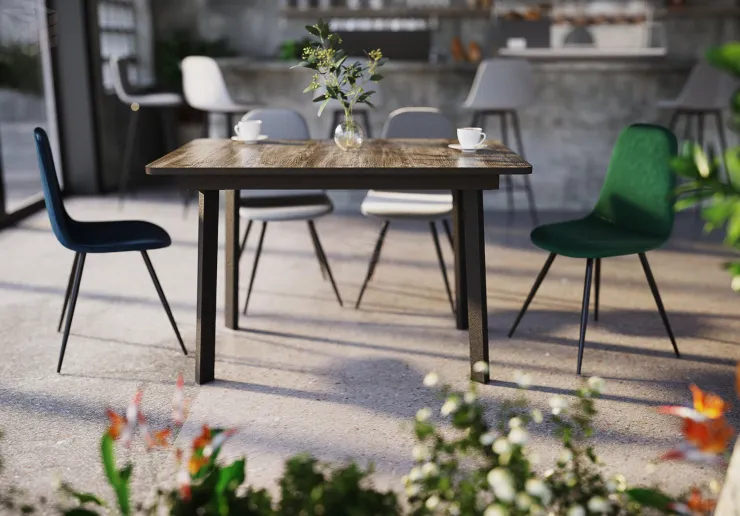 Стул Кассиопея (велюр изумруд, ноги конус черный)