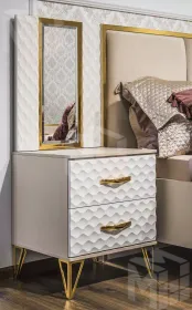 Зеркало Lara для прикроватной тумбы белый глянец