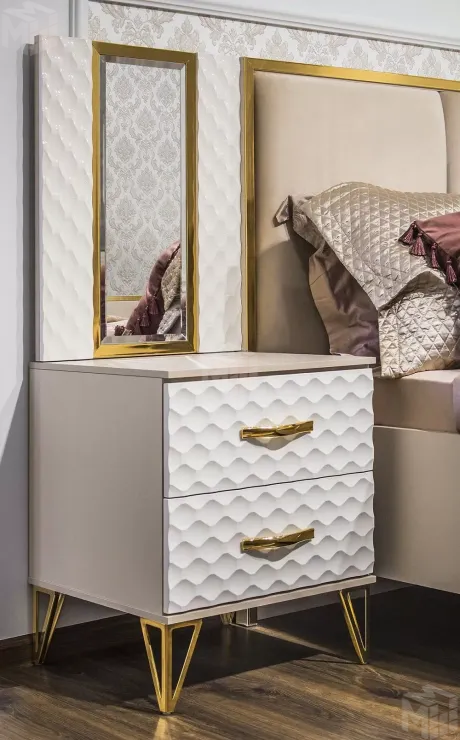 Зеркало Lara для прикроватной тумбы белый глянец