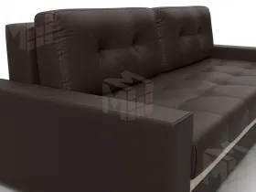 Диван прямой с декором Лига-096 НПБ ( Коричневый;Бежевый )