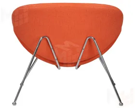 Кресло дизайнерское DOBRIN EMILY (оранжевая ткань AF, хромированная сталь)