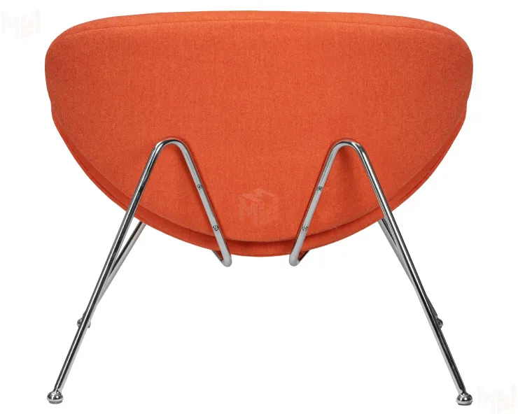 Кресло дизайнерское DOBRIN EMILY (оранжевая ткань AF, хромированная сталь)