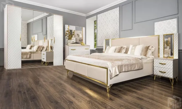 Спальня Lara 5-ств белый глянец