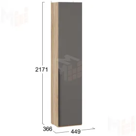 Шкаф для белья с глухой дверью Порто - СМ-393.07.211 Графит 