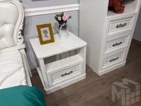 Тумба прикроватная детская Мишель белый матовый