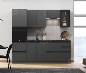 Кухонный гарнитур Техно-6 2,4 (графит/графит софт)