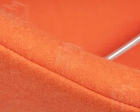 Кресло дизайнерское DOBRIN EMILY (оранжевая ткань AF, хромированная сталь)