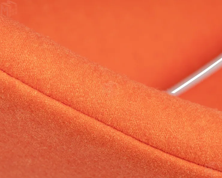 Кресло дизайнерское DOBRIN EMILY (оранжевая ткань AF, хромированная сталь)