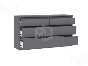 Комод Кастор 6 ящиков серый