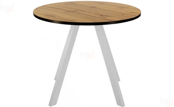 Стол Лаки Лофт D90  Дуб вотан / Белый