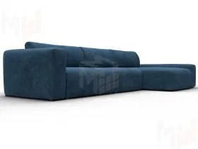 Диван угловой Лига-066 НПБ Лонг угол правый ( BRUT 11 синий )