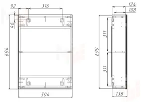 Шкаф-зеркало Норма 50 с одной дверцей Айсберг