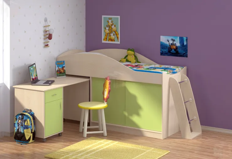 Кровать чердак Дюймовочка 3