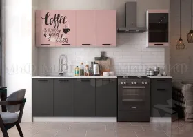 Кухня Техно New 2,0 комп. №3 с ф/п 4 Пудра софт/Графит софт