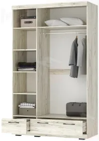 Шкаф СОНАТА ШСЗ-1350 Дуб Крафт белый - Антрацит