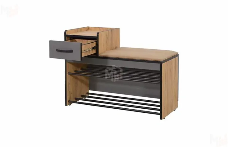 Тумба Ольга-Лофт 5 Дуб Крафт Золотой/Темно-Серый