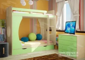 Двухъярусная кровать Фанки Кидз-2 + комод 13/5 СВ