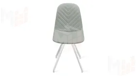 Стул Шерри К4  Белый матовый, Велюр Confetti Silver