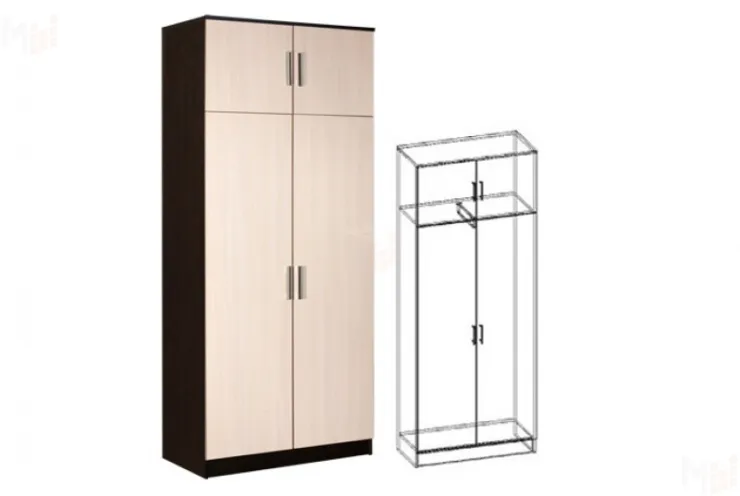 Машенька Шкаф 2-х створчатый  Венге/Дуб молочный