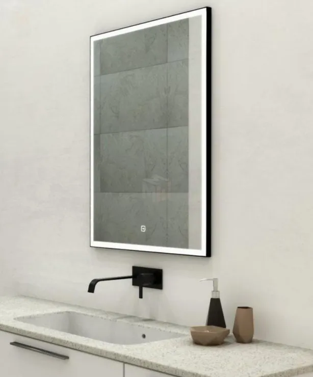 Зеркало с LED подсветкой Frame Black 600х800