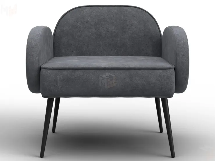 Кресло Лига-086 ( велюр BRUT 16 темно-серый )