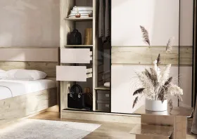 Шкаф-купе Роджина (дуб крафт серый/кашемир)