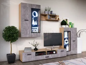 ТВ Тумба Ненси NEW (сонома/бетон светлый)