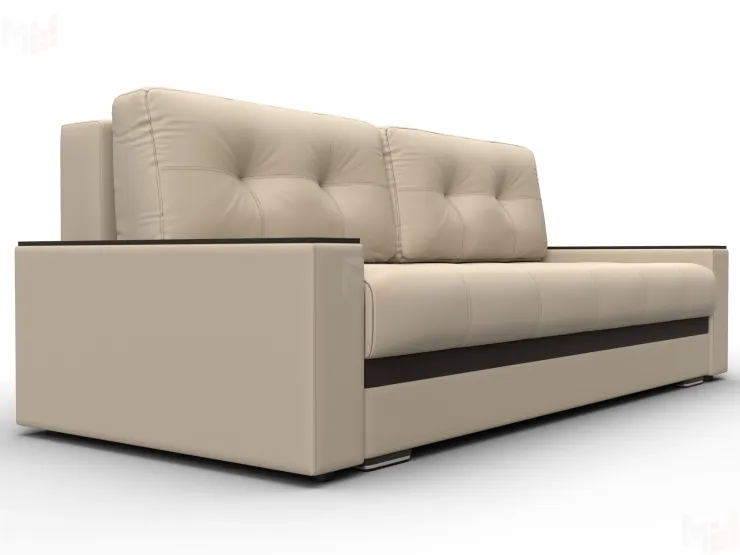 Диван прямой с декором Лига-096 НПБ ( Бежевый\Коричневый )