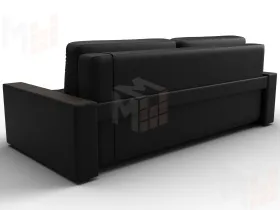 Диван прямой с декором Лига-096 НПБ ( Черный;Белый )