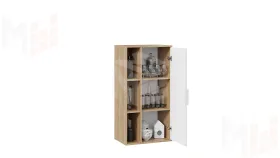 Шкаф для посуды Хилтон Исп.2 - 413.26 Дуб Крафт золотой, Белый матовый