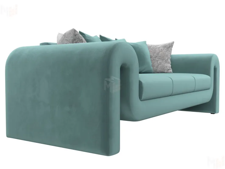 Прямой диван Волна (бирюзовый)