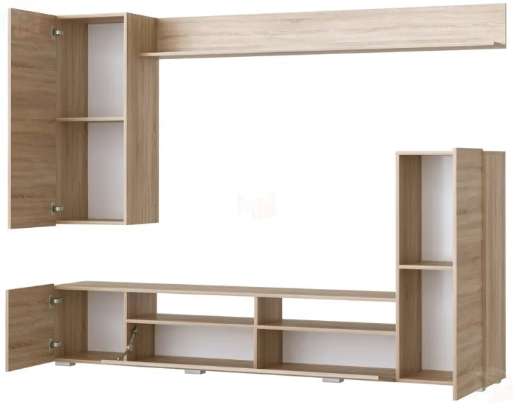 Гостиная МИЯ Дуб Сонома - Белый глянец