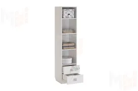 Шкаф комбинированный Фэнтези  с ящ. 1-створчатый белый рамух