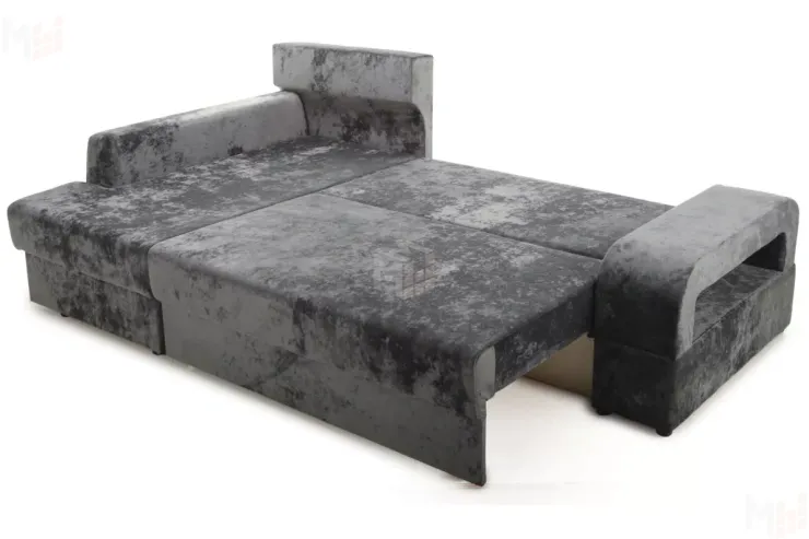 Диван угловой Марго Серый Левый Велюр