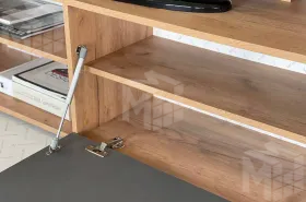 Стенка в гостиную Бери дуб крафт золотой/графит