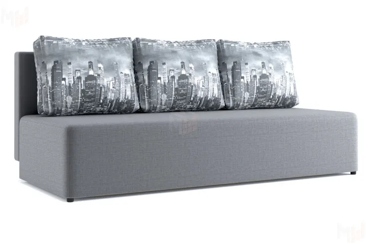 Диван Нексус серый/подушки город серый