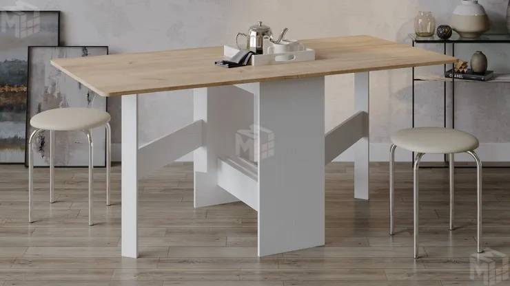 Стол-книжка тип 2 Белый/Дуб крафт золотой