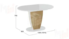 Стол обеденный Монреаль Тип 1 Белый глянец, Бунратти